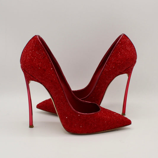 Casadei décolleté glitterate rosse